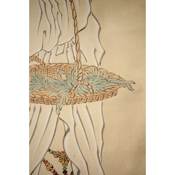 和田呉山 月心律師【魚藍観音図】紙本軸装　Z527 