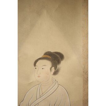 和田呉山 月心律師【魚藍観音図】紙本軸装　Z527 