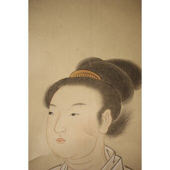 和田呉山 月心律師【魚藍観音図】紙本軸装　Z527 