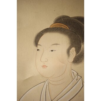 和田呉山 月心律師【魚藍観音図】紙本軸装　Z527 