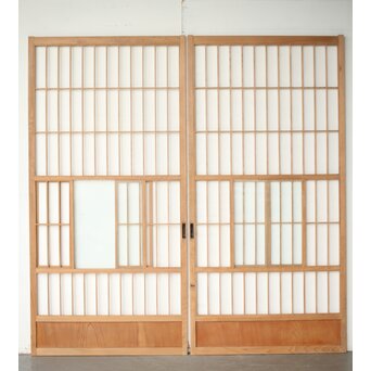 猫間/雪見障子戸 2枚1組　F272 ウラ　障子を貼る面