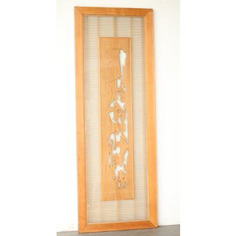 両面ガラス 筬と木彫欄間　R0417