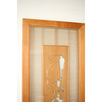 両面ガラス 筬と木彫欄間　R0417 