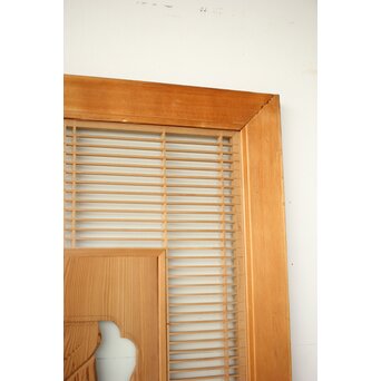 両面ガラス 筬と木彫欄間　R0417 