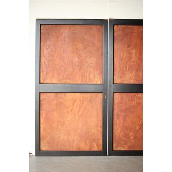 黒枠 杉一枚板 板戸 4枚1組　B1075Y 