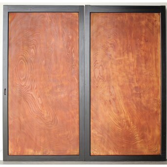 黒枠 杉一枚板 板戸 4枚1組　B1075Y AB　表