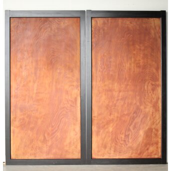 黒枠 杉一枚板 板戸 4枚1組　B1075Y CD　表