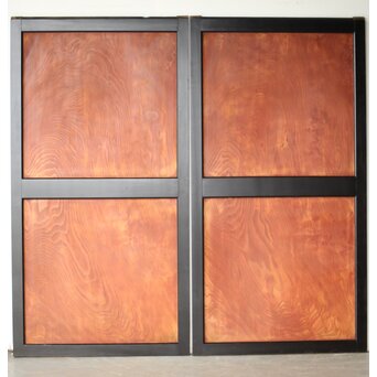 黒枠 杉一枚板 板戸 4枚1組　B1075Y CD　ウラ