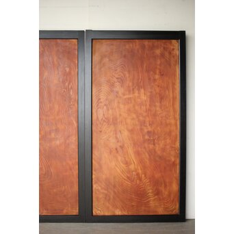 黒枠 杉一枚板 板戸 4枚1組　B1075Y 