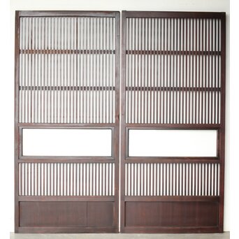 特殊幅 クリアガラス格子戸 2枚1組　L1142