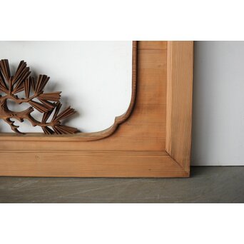 井波彫刻 横山一夢 榧 鷹松木彫欄間 2枚1組　R0418Y 