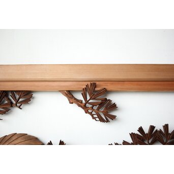 井波彫刻 横山一夢 榧 鷹松木彫欄間 2枚1組　R0418Y 