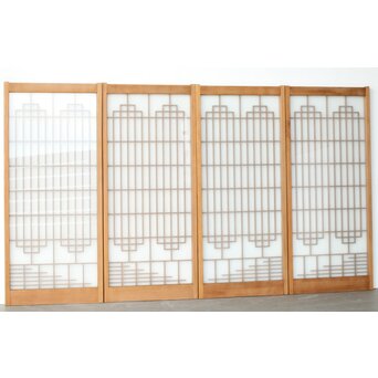 組子書院 4枚1組　R0420 ウラ　ガラス面