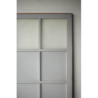 ハイサイズ 白いアンティークガラス戸　D192 