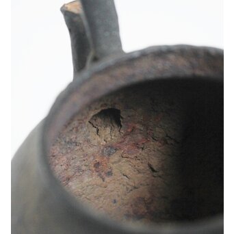 金寿堂 蓋裏在印 総鉄長閑型平手 鉄瓶　M421 