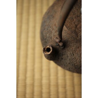 金寿堂 雨宮 在印 銀環摘 平丸鉄瓶　M422 