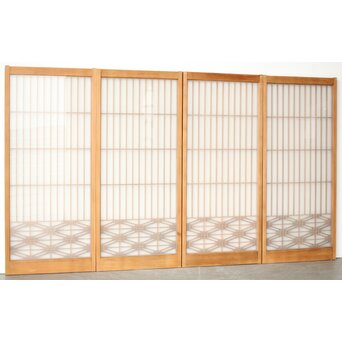 ガラス入 組子書院 4枚1組　R0424 背面はガラス入り