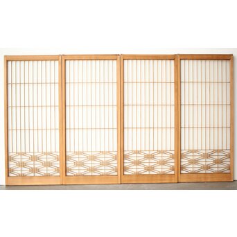 ガラス入 組子書院 4枚1組　R0424