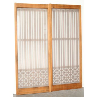 ガラス入 組子書院 2枚1組　R0425 背面　ガラス面