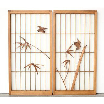 ガラス入 竹雀書院 2枚1組　R0426