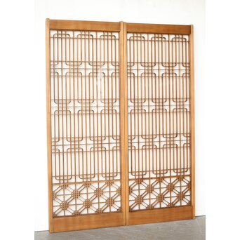 クリアガラス 組子書院 2枚1組　R0427 背面はガラス入り