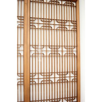 クリアガラス 組子書院 2枚1組　R0427 