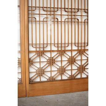 クリアガラス 組子書院 2枚1組　R0427 