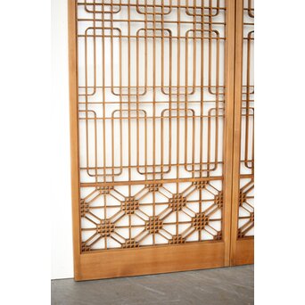 クリアガラス 組子書院 2枚1組　R0427 