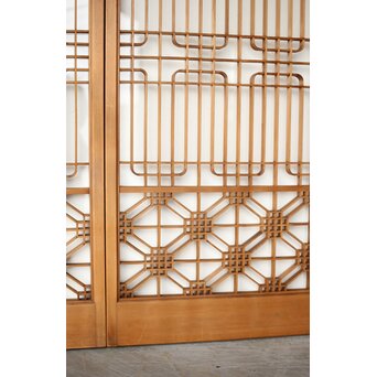 クリアガラス 組子書院 2枚1組　R0427 