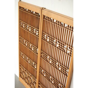 クリアガラス 組子書院 2枚1組　R0427 