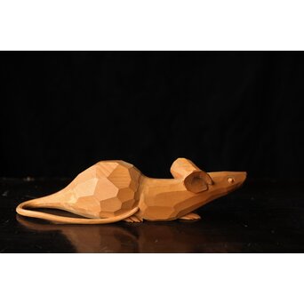 佐藤玄々/朝山 木彫【鼡】共箱　 X467 