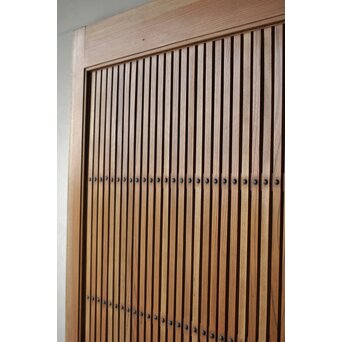 総欅 巾着金具格子蔵戸　W0164 