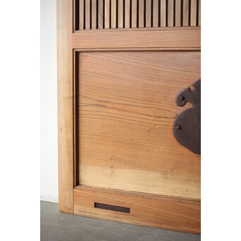 総欅 巾着金具格子蔵戸　W0164 