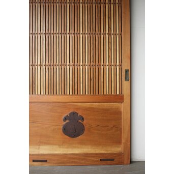 総欅 巾着金具格子蔵戸　W0164 