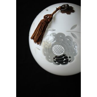 白被 球体切子電笠 照明　A481 