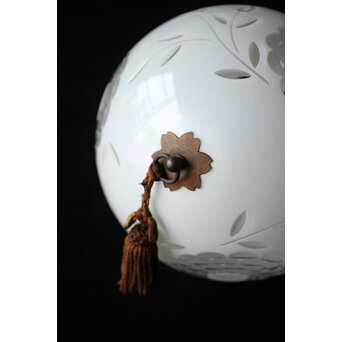 白被 球体切子電笠 照明　A481 