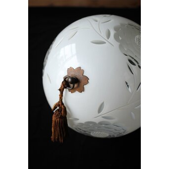 白被 球体切子電笠 照明　A481 