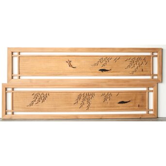 玉声銘 指物欄間 2枚1組　R0428YD