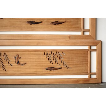 玉声銘 指物欄間 2枚1組　R0428YD 