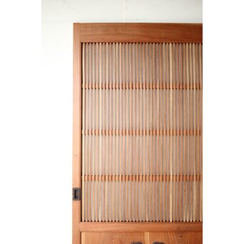 総欅 格子蔵戸　W0167Y 