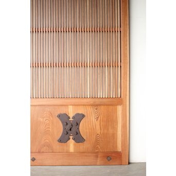 総欅 格子蔵戸　W0167Y 