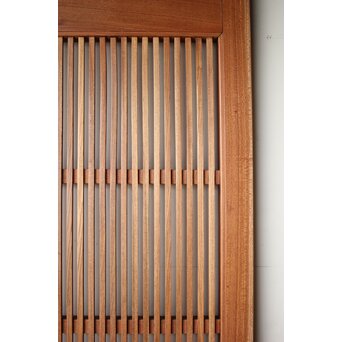 総欅 格子蔵戸　W0167Y 