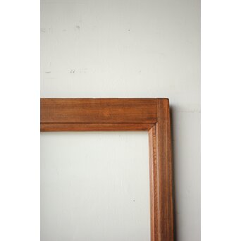 クリアと緑色ガラスの堅木建具 2枚1組　GD0237Y 