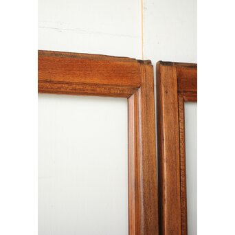 クリアと緑色ガラスの堅木建具 2枚1組　GD0237Y 