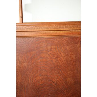 クリアと緑色ガラスの堅木建具 2枚1組　GD0237Y 