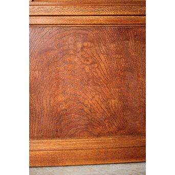 クリアと緑色ガラスの堅木建具 2枚1組　GD0237Y 