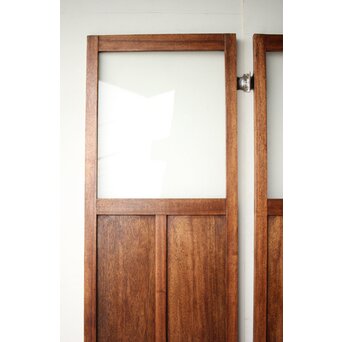 大判にかわガラスのラワン観音開き建具 2枚1組　GD0239 