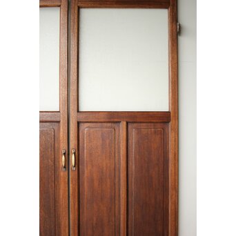 大判にかわガラスのラワン観音開き建具 2枚1組　GD0239 