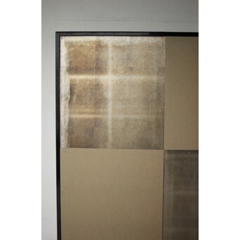 市松 銀張 二曲屏風 一隻　Z536 