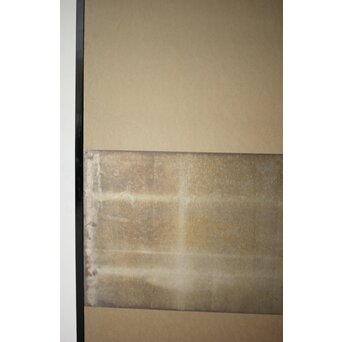 市松 銀張 二曲屏風 一隻　Z536 